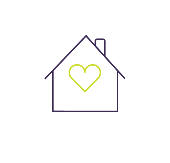 Heart house icon